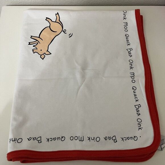 Vintage Jack Rabbit Creations Farm Animals Baby Blanket Cow Sheep Pig 1999 - Picture 5 of 10